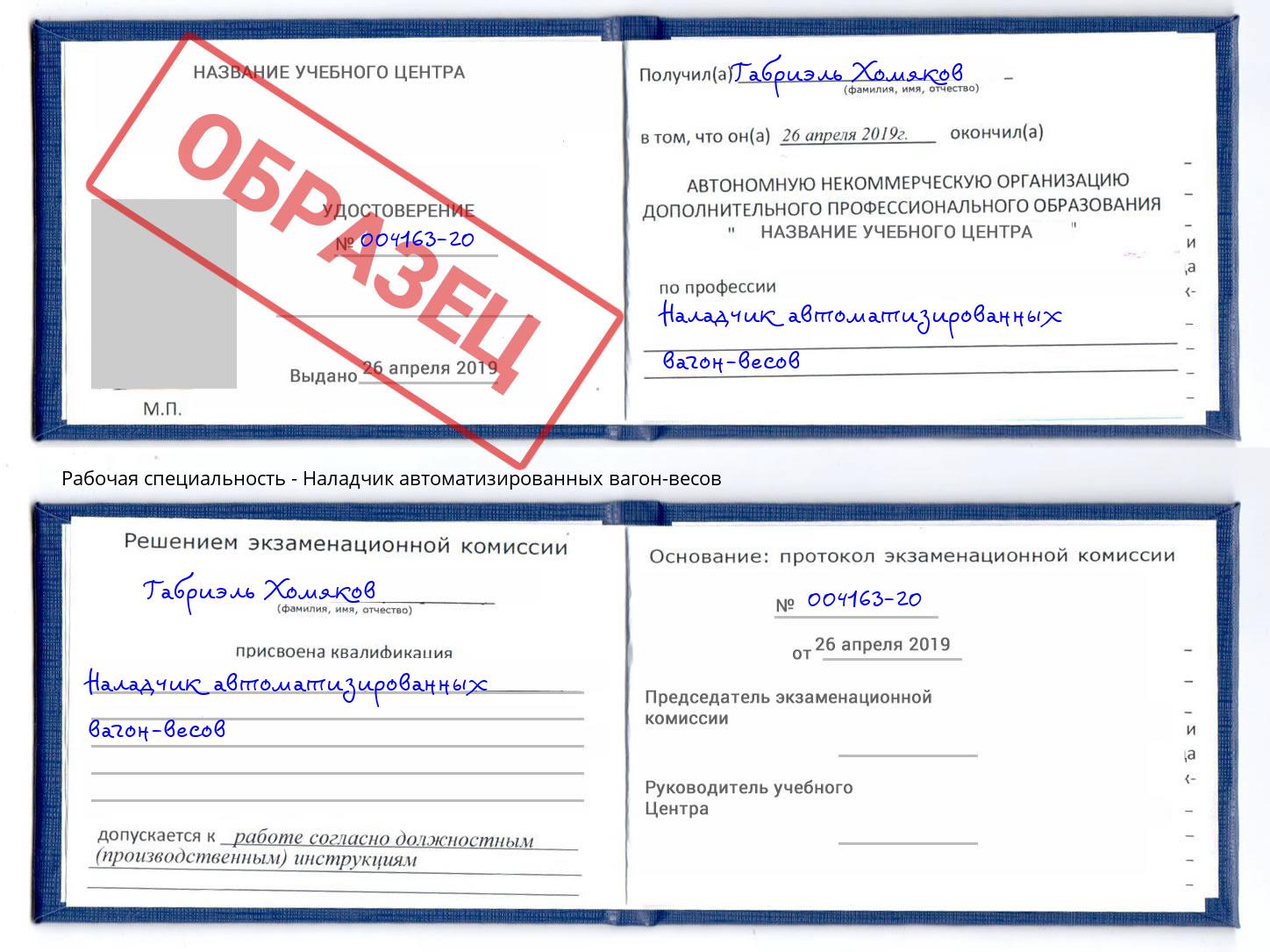 Наладчик автоматизированных вагон-весов Арзамас